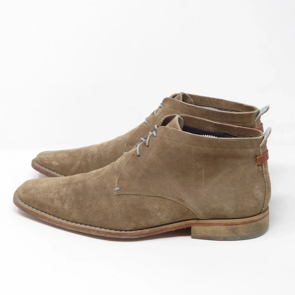 Ted Baker Mens Square Toe Chukka Boots Tan Suede Lace Up TBM 002 Size 9